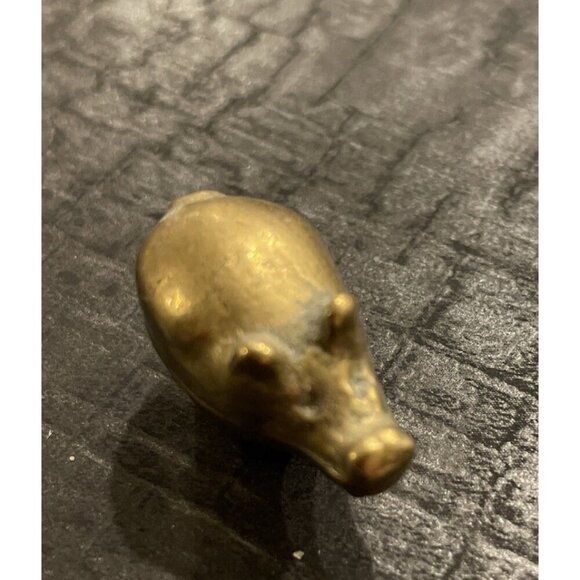 Vintage Miniature‎ Solid Brass Pig Figurine Farm Rustic - Picture 1 of 5